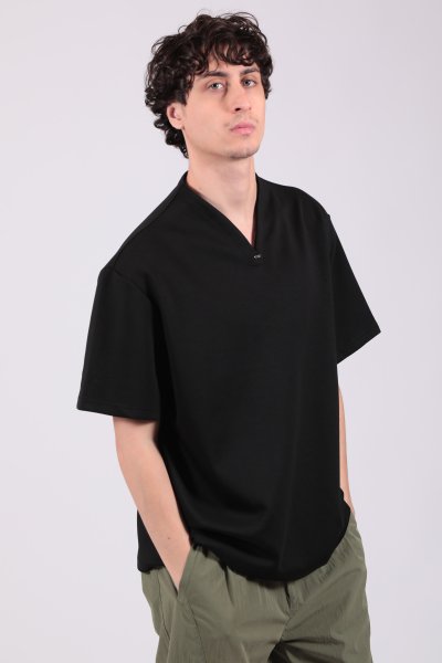 polycotton v-neck top